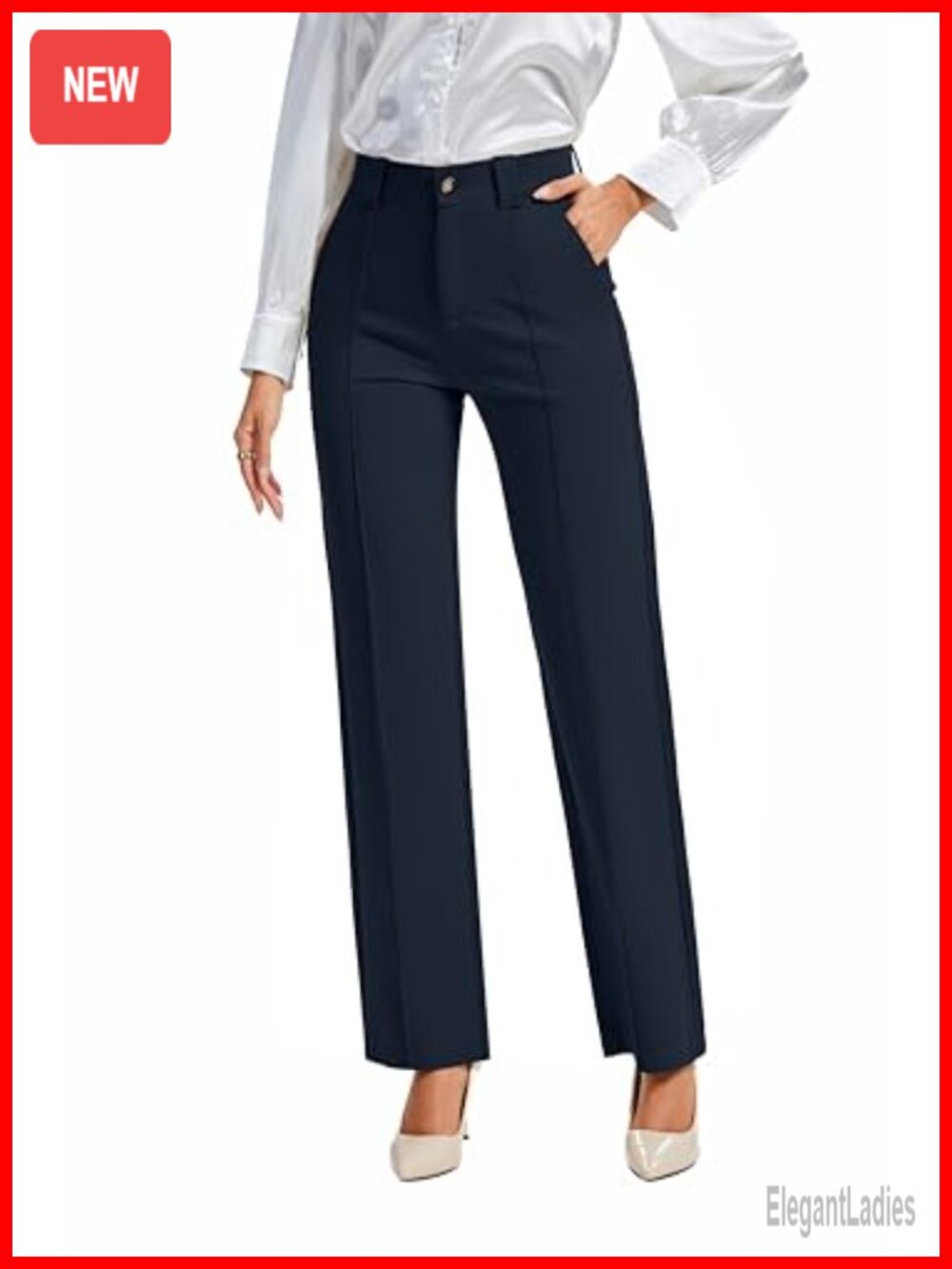 Straight Leg Dress Pants High Waisted Work Pants for Business